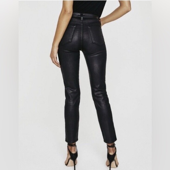 AG Black Coated Denim Size 29R - Picture 4 of 14